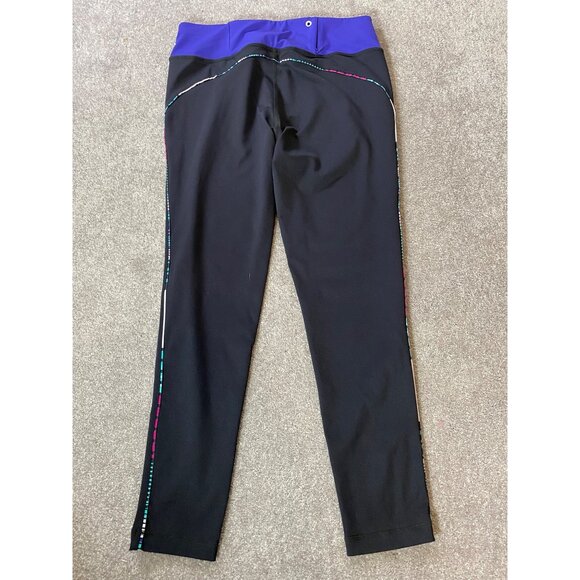 Fila Leggings Black & Purple Multicolor Accents Large - Picture 2 of 7